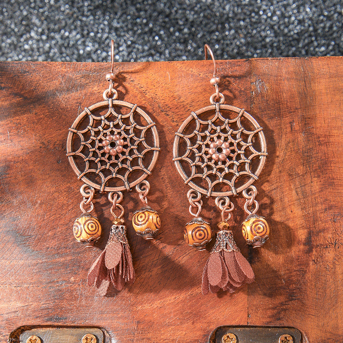 Wholesale 2pcs Vintage Bohemian Hand-made Tassel Earrings
