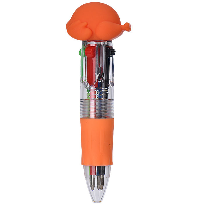 Wholesale Cute Thanksgiving Mini Four-color Ballpoint Pen Children' s Multicolor Hand Journal Marker Pen Student Stationery