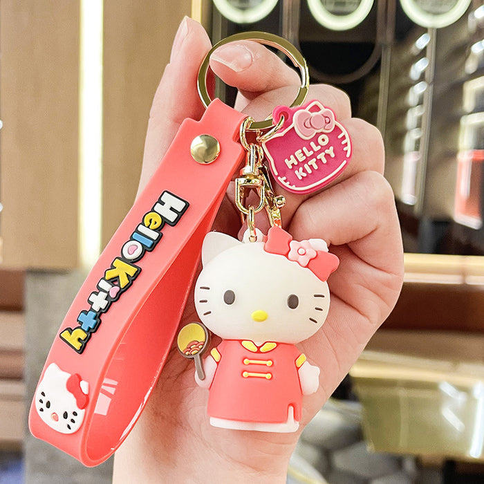 Wholesale Cartoon  silicone doll keychain car pendant  couple bag doll machine key pendant