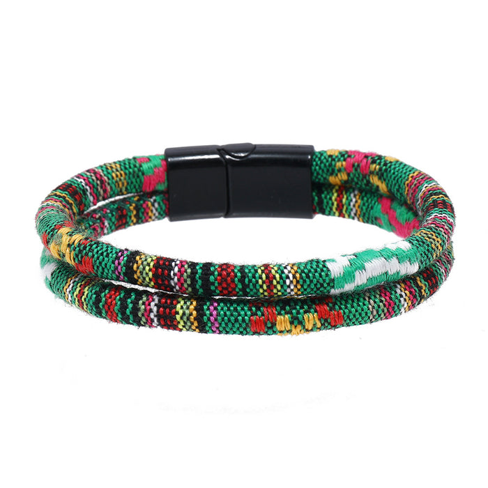 Wholesale Ethnic Style Bracelets Bohemian Style Fabrics Multi-color Weaving JDC-BT-XH026