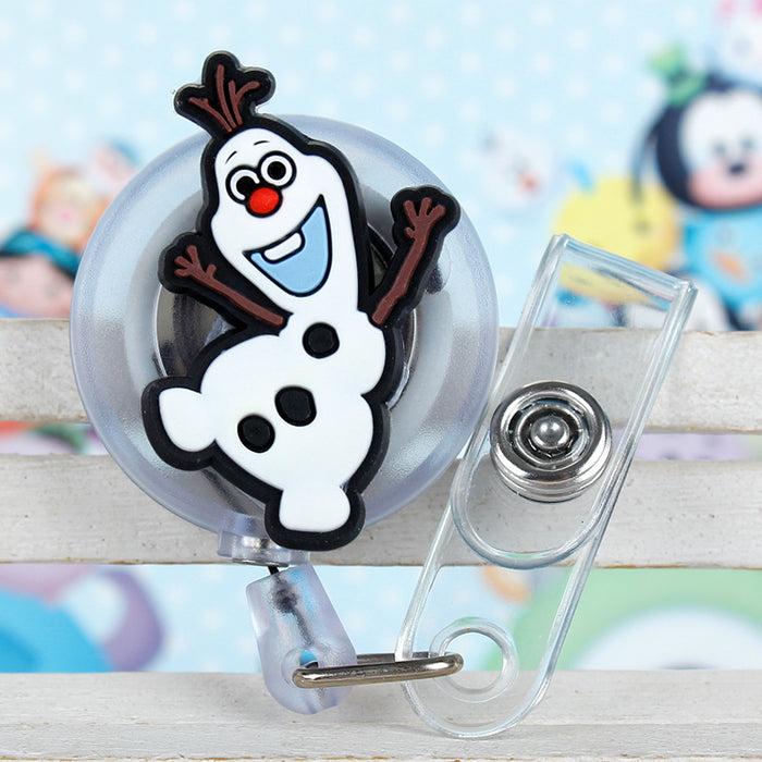 Wholesale Cartoon Badge Scroll Retractable Plastic Keychain JDC-KC-LuoKe003