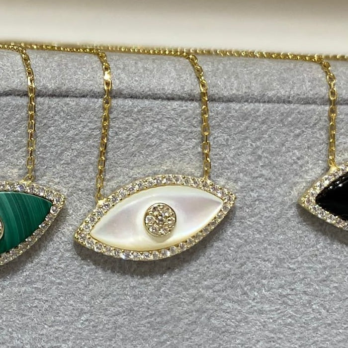 Wholesale Devil's Eye Zircon Necklace Pendant Gold Plated