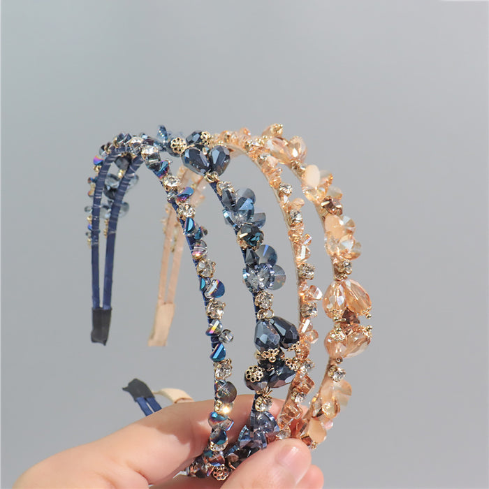 Wholesale Colorful Rhinestone Transparent Beaded Headband JDC-HD-ZC018