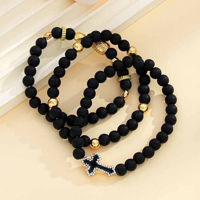 Wholesale Handmade Beaded Bracelet with Diamond-studded Cross