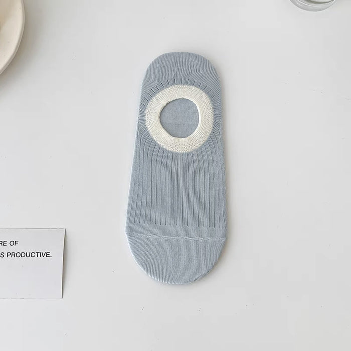 Wholesale Cotton socks, color blocked boat socks, sweat wicking, breathable, anti slip, non shedding, invisible heel