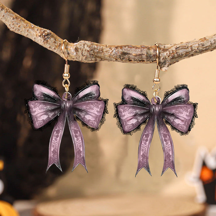 Wholesale Dark Gothic  butterfly earrings for women Ghostly and spooky holiday atmosphere earrings