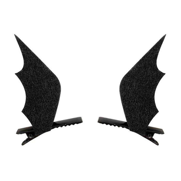 Wholesale Non-woven Halloween Devil Bat Ear Hair Clip JDC-HC-GuGuGu001