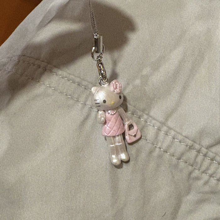 Wholesale Cartoon Long-Legged  Cat Keychain Charm with Ring