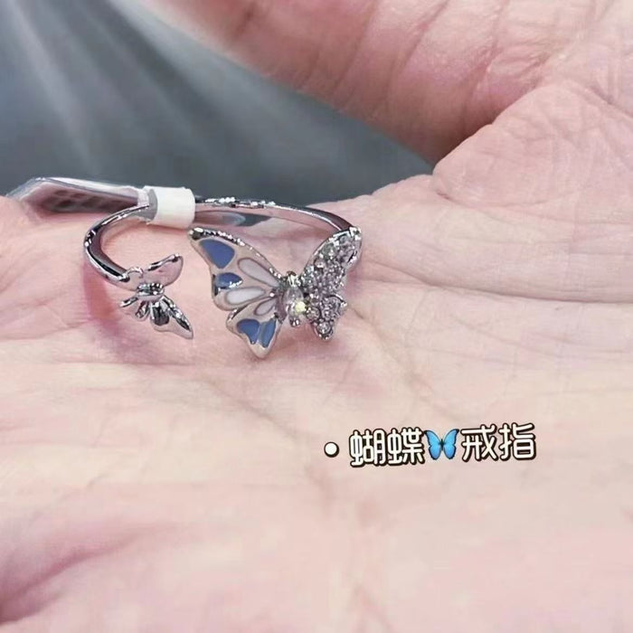 Wholesale Butterfly Opening New Ring Retro Light Luxury Exquisite High End Style Versatile