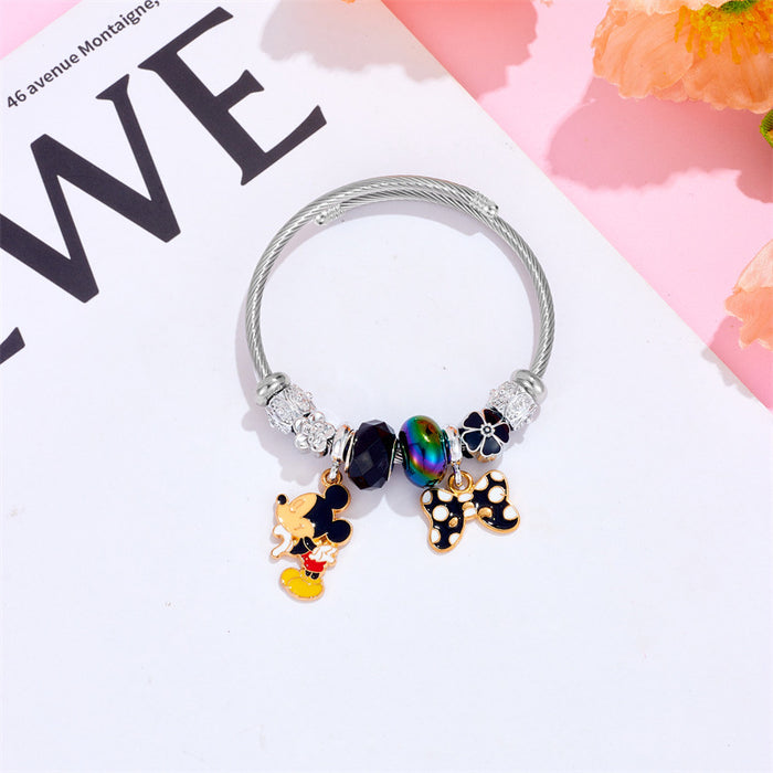 Wholesale Cartoon Diamond Bow Stainless Steel Bracelet JDC-BT-xiaobo004