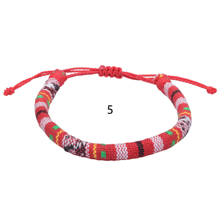 Wholesale Artificial Leather Simia National Style Hand Woven Bracelet JDC-BT-YiYe001