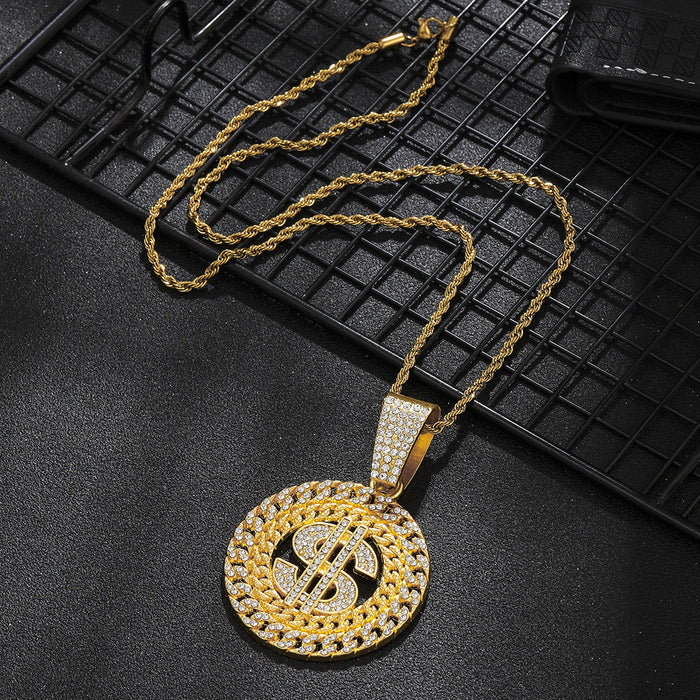 Wholesale Personalized pendant necklace with diamond studded Cuban necklace necklace