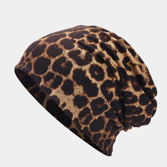 Wholesale Leopard print headf that can be used as both a Fashionhat and a neck warmer.