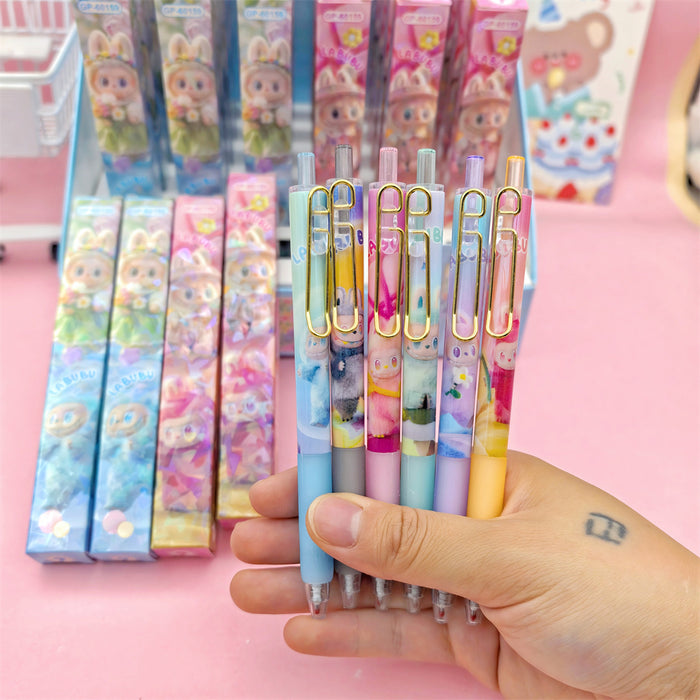 Wholesale 6pcs Blind Box Press Pen Gel Pen Student Daily Exam Brush Pen Black Gel Pen