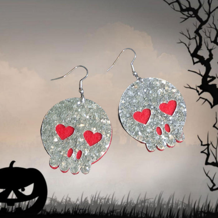 Wholesale Halloween Pumpkin Skull Fabric Earrings JDC-ES-JunJie010