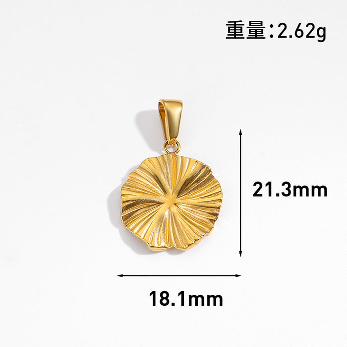 Wholesale 6pcs/set DIY Pendant Stainless Steel Plated 24K Gold Flower Heart  Geometric Jewelry Accessories