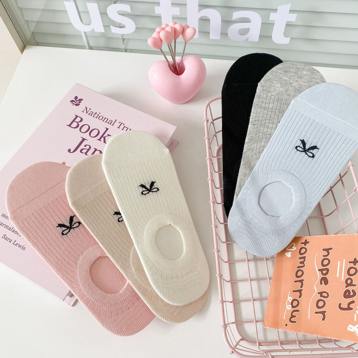 Wholesale Bow socks, boat socks, thin, shallow, invisible socks, anti slip and non falling heel socks, boneless