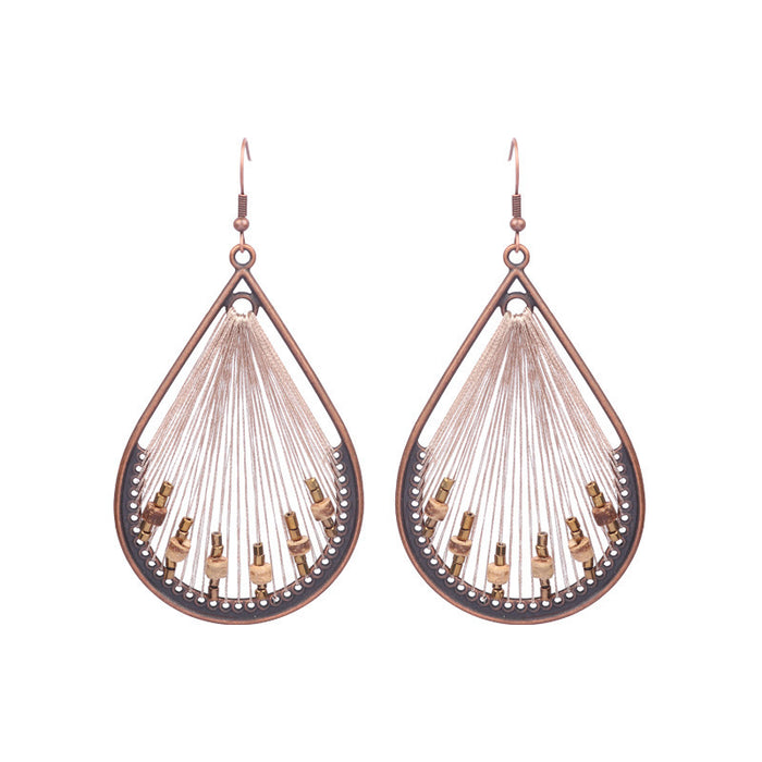 Wholesale Bohemian Tassel Long Dangle Earrings Set Mixed Material Jewelry Accessory Boutique Resale