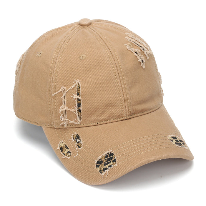 Wholesale Leopard Print Baseball Cap Distressed Wash Style Summer Sun Hat