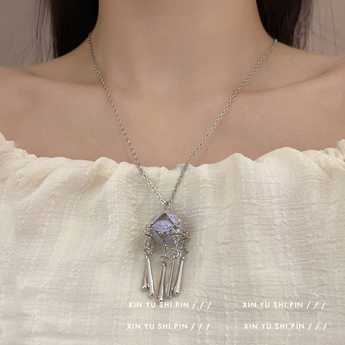 Wholesale Embroidered tassel necklace with niche design, collarbone chain