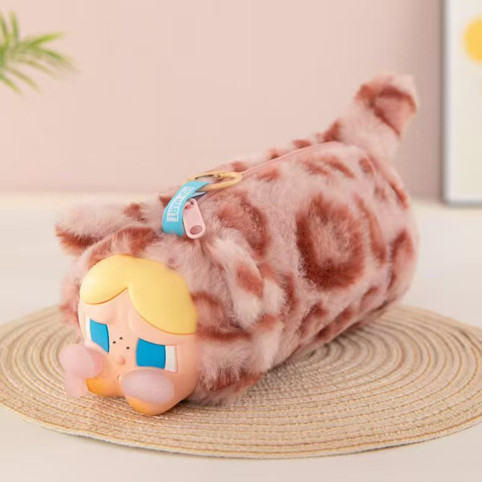 Wholesale Short Plush Cat Head Pencil Case Cartoon Design MOQ≥2