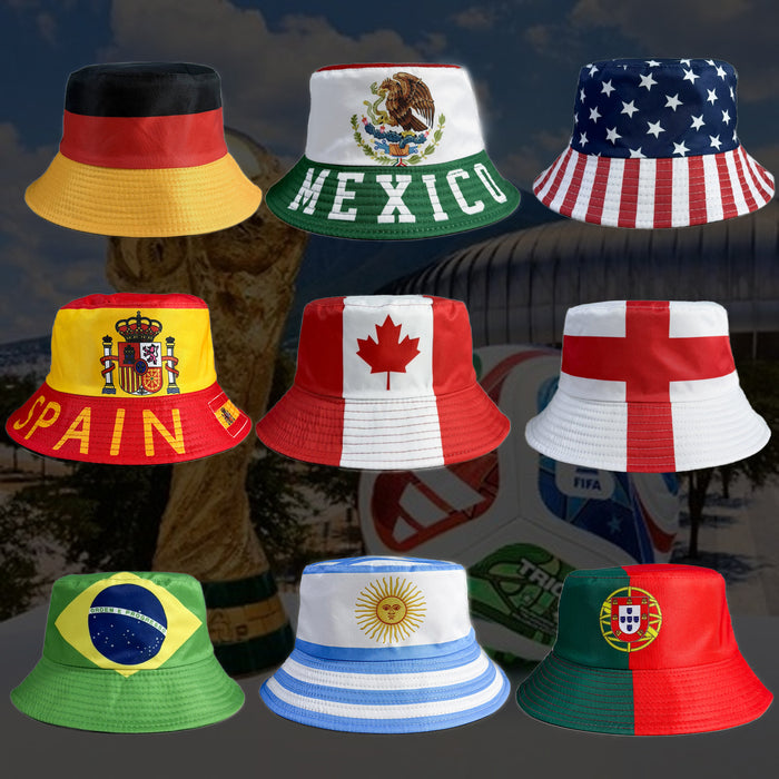 Wholesale World Cup Fisherman Hat Sun Hat Fan Supplies Reversible Bucket Hat