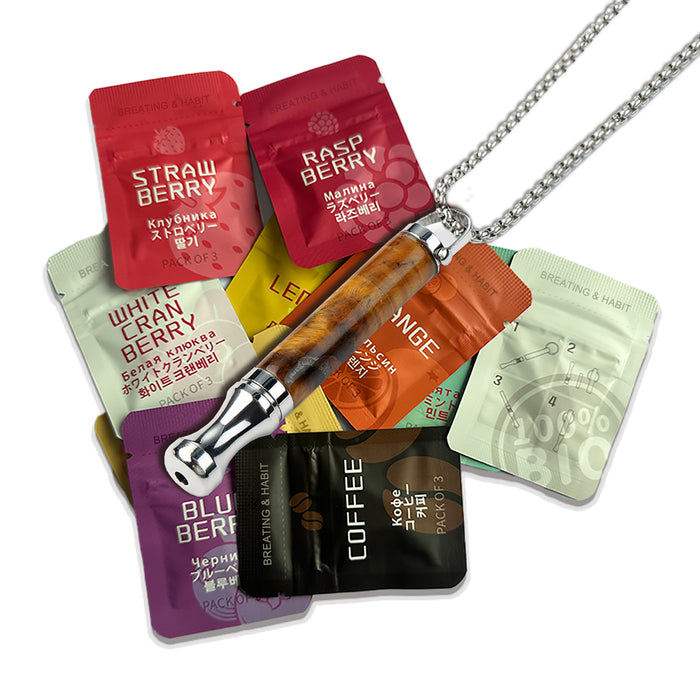 Wholesale Necklace Natural Stone Round Tube Meditation Stress Relieving Jewelry Titanium Steel