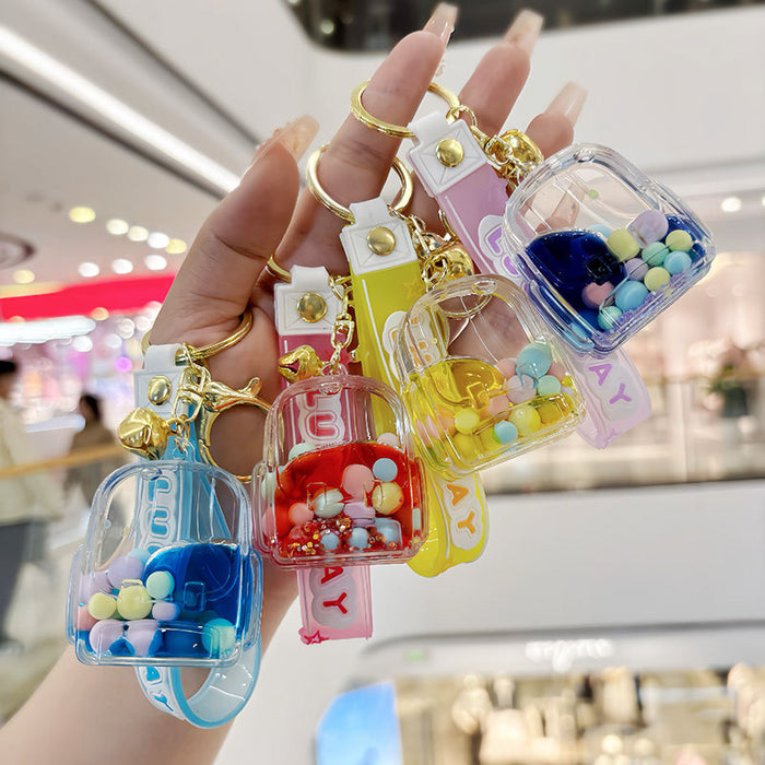 Wholesale Acrylic Oil Beads School Bag Keychain JDC-KC-SuXC002