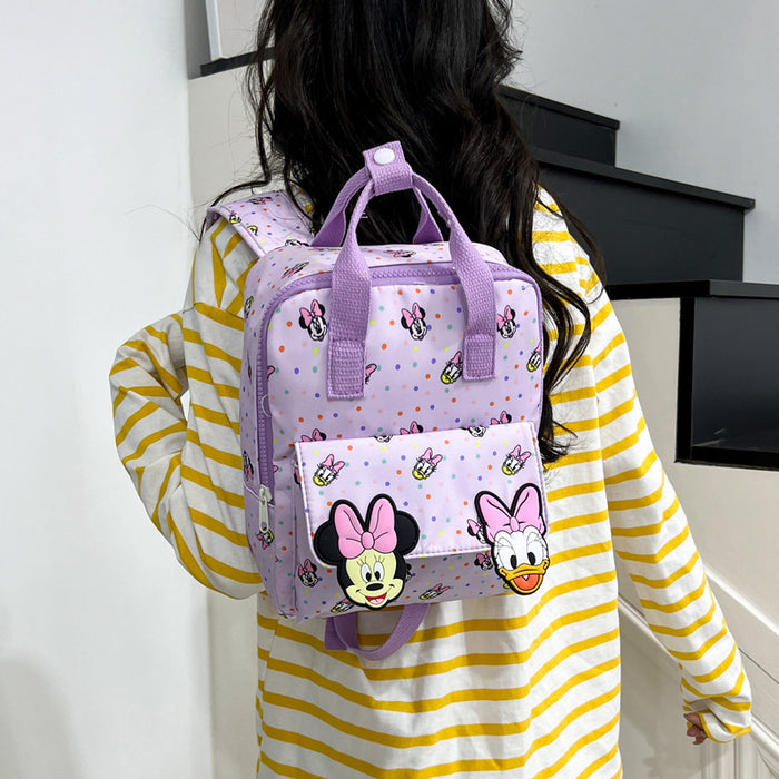 Wholesale Light pink polka dot anime cartoon backpack,  dopamine-inspired cute children' s backpack