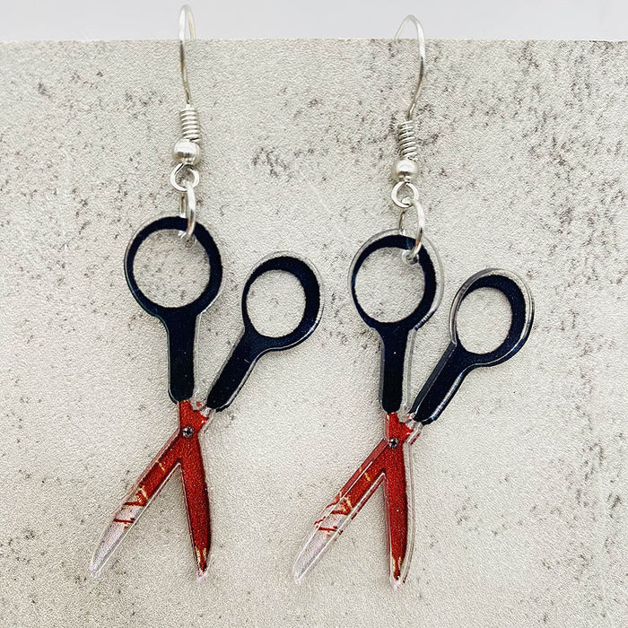 Wholesale Acrylic  earrings simulation blood-red knife  earrings for women