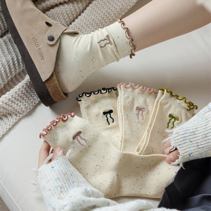 Wholesale Butterfly knot socks, children, tube socks, pile socks