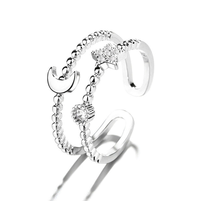 Wholesale Emerald Zircon Ring Creative Irregular Geometry Opening Adjustable Ring