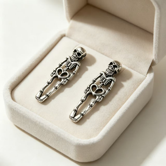 Wholesale Eco Friendly  Skeleton Stud Drop Earrings Trendy Gothic Party Jewelry Accessory For Boutique Resale