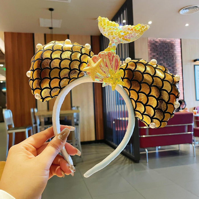 Wholesale hair accessories face wash cute funny mermaid cartoon headband headdress