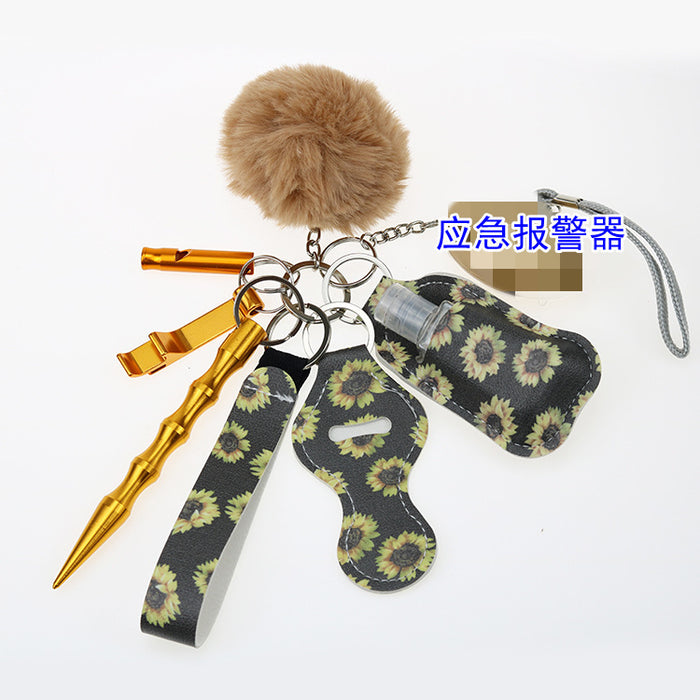 Wholesale PU Leather Case Empty Bottle Multifunctional Keychain 9-piece Set JDC-KC-TouMS009