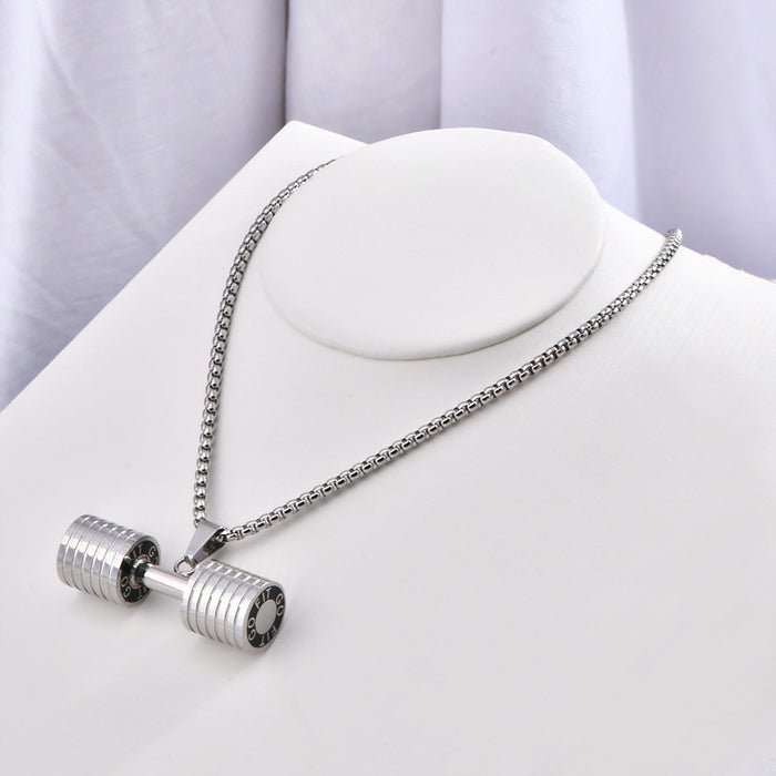 Wholesale  fashion personality dumbbell necklace