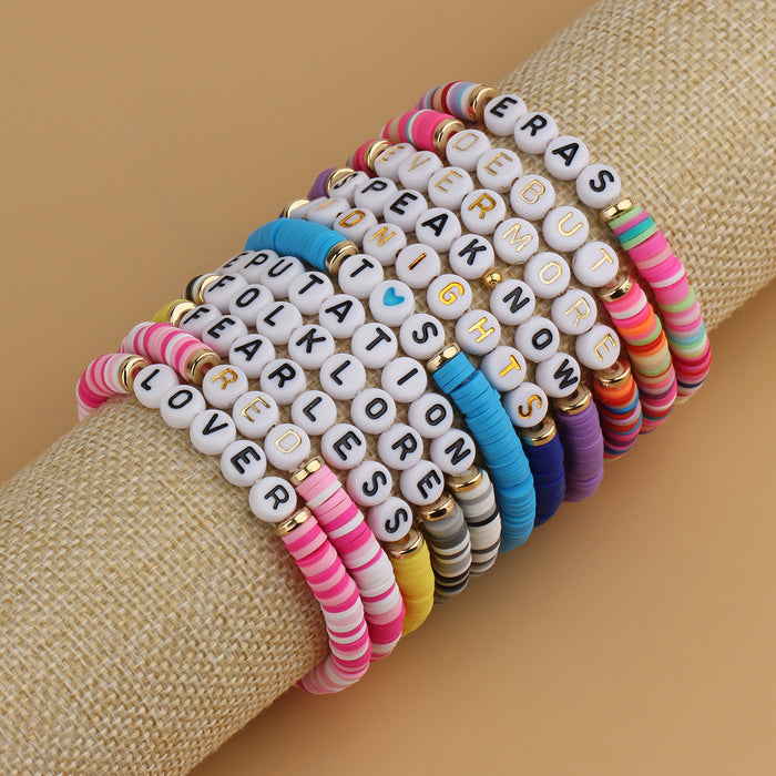 Wholesale Letter Pink Stone Bracelet JDC-BT-ZM021