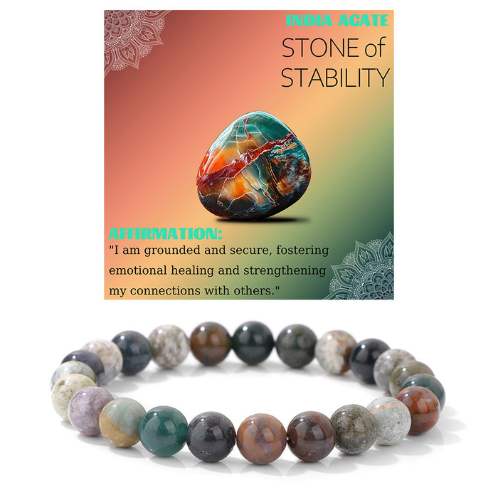 Wholesale 8mm stone bead bracelet with elastic cord a new design for couples