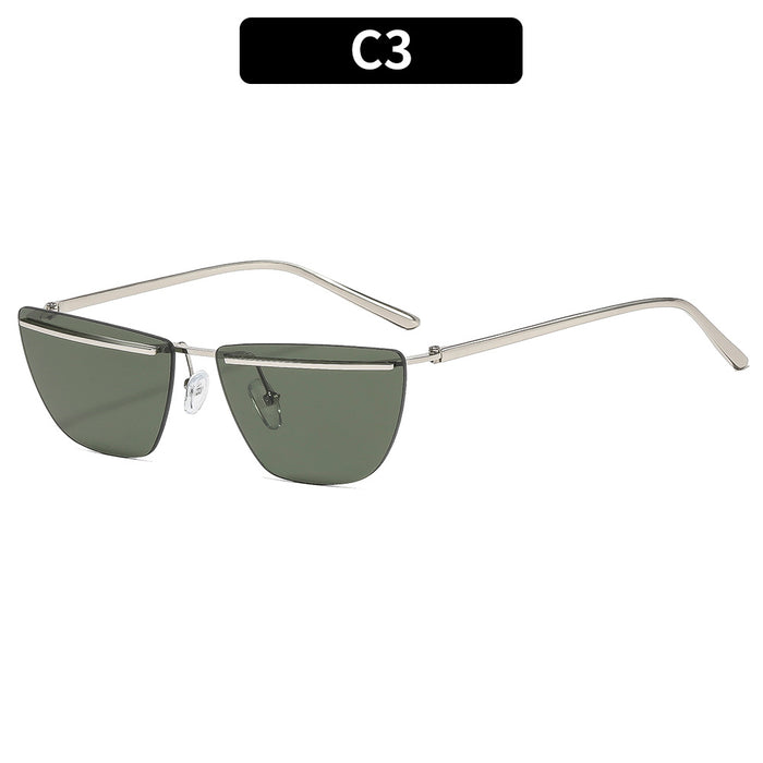 Wholesale Street Style Frameless Metal Sunglasses for Women UV400 Everyday Fashion Accessory