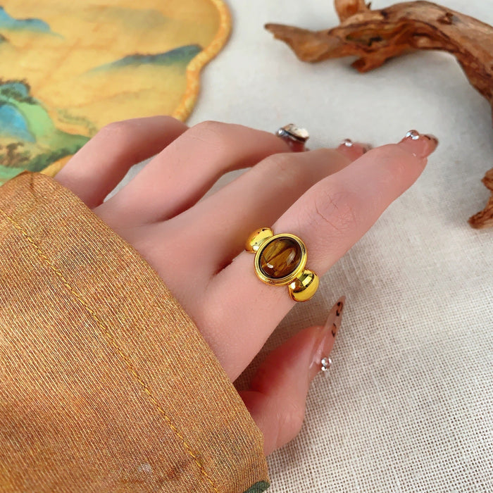 Wholesale  Golden Wire-drawing Ring Women's Index Finger Ring Opening