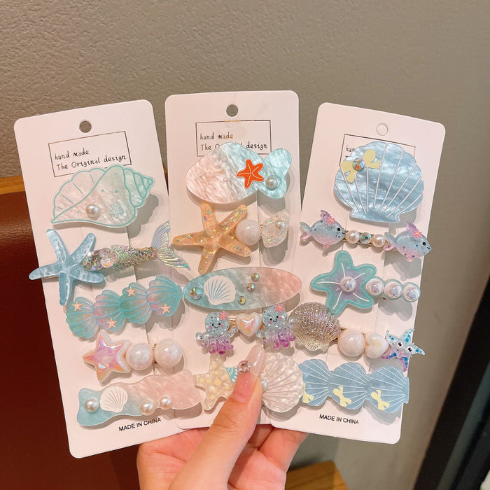 Wholesale Children' s Starfish Shell Duckbill Clip Children' s Hair Clips