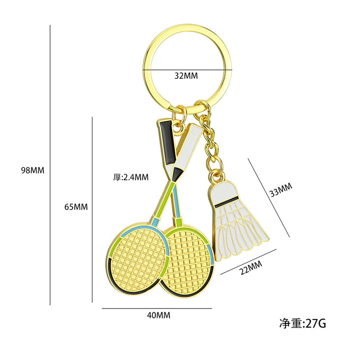 Wholesale Pickleball metal keychain car keychain pendant cultural and creative pickleball mini pickleball small gift
