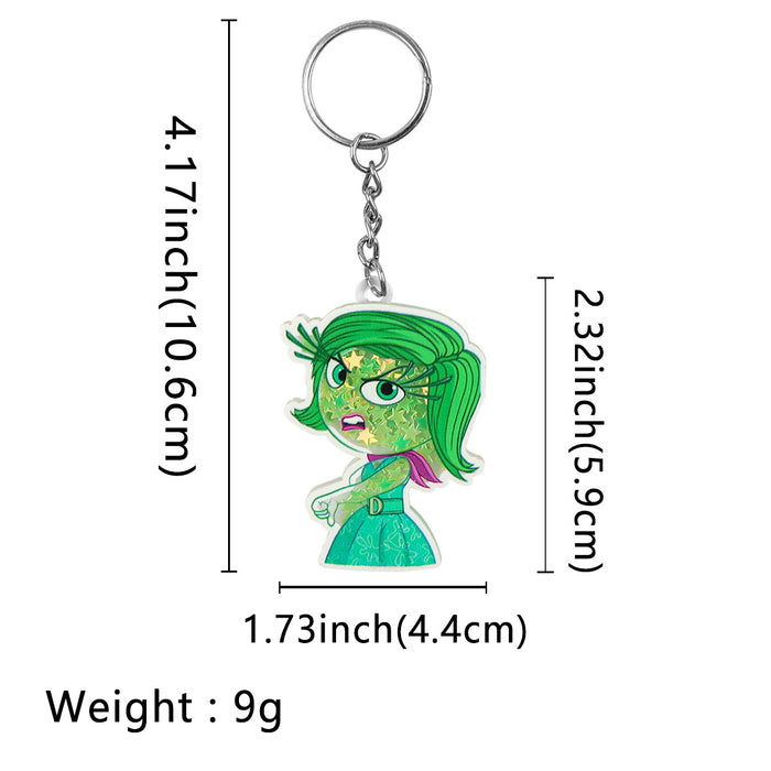Wholesale Cartoon Acrylic Shaker Liquid Sand Keychain