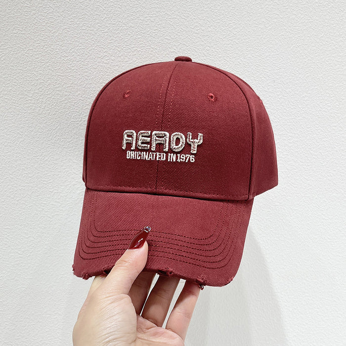 Wholesale Embroidered letters, perforated hardtop baseball cap, versatile street duckbill cap