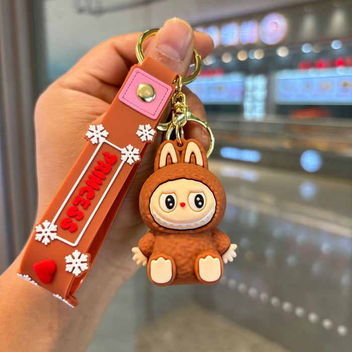 Wholesale Sitting Keychain Little Sheep Cute Three-Dimensional Soft Plastic Doll Small Gift Backpack Pendant