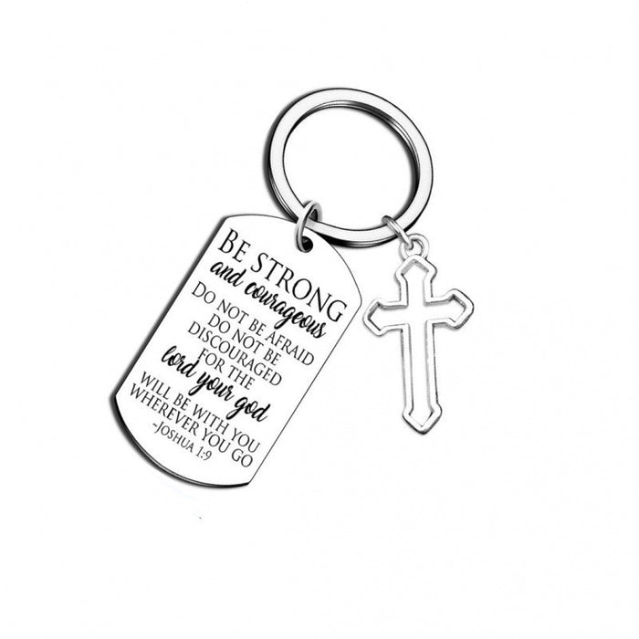 Wholesale May You Be Stainless Steel Keychain JDC-KC-TangMumao002