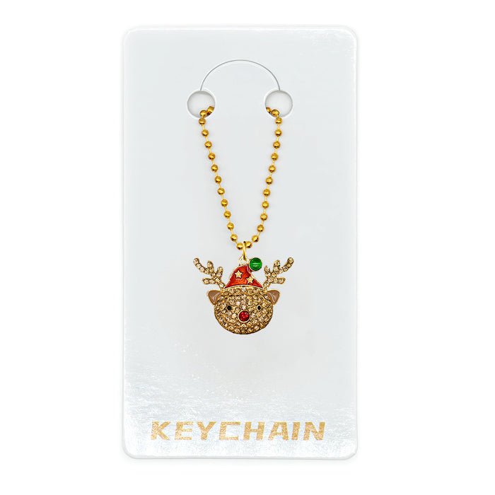 Wholesale Cartoon Christmas Metal Keychain Bag Charm Cute Holiday Gift Accessory