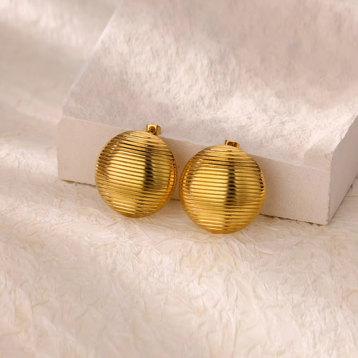 Wholesale  titanium steel hollow bead design earringsbcamellia flower earrings