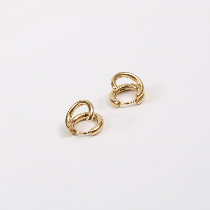 Wholesale  earrings ear Buckle Titanium steel plating 18K gold
