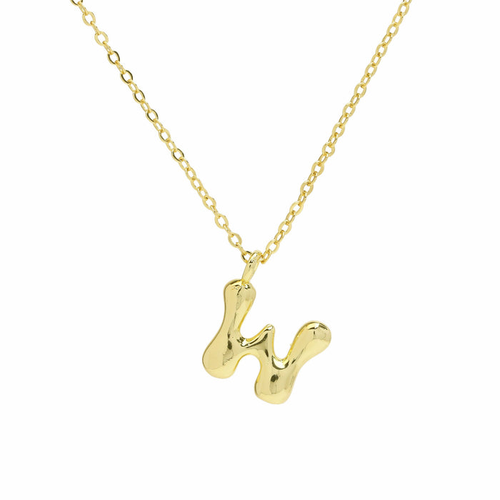 Wholesale 18k Brass Glossy Balloon 26 English Letters Necklace JDC-NE-BaiYi005